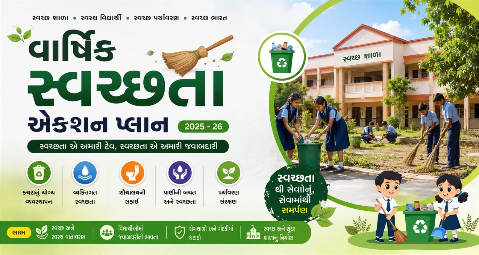 વાર્ષિક સ્વચ્છતા એક્શન પ્લાન 2026-27 | શાળા સ્વચ્છતા આયોજન