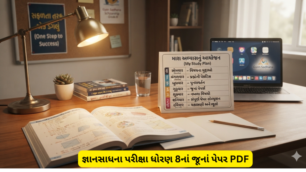 જ્ઞાનસાધના પરીક્ષા ધોરણ 8નાં જૂનાં પેપર PDF